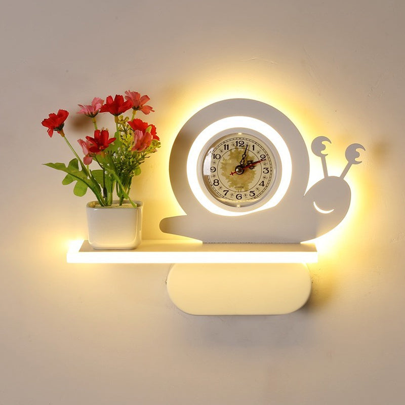 Modern Acrylic Wall Sconce with Shelf - White