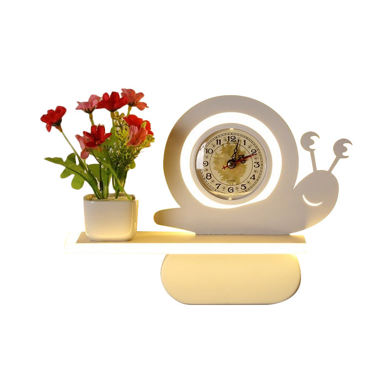 Modern Acrylic Wall Sconce with Shelf - White