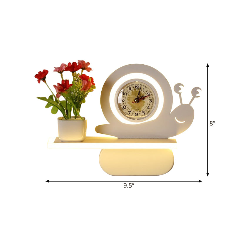 Modern Acrylic Wall Sconce with Shelf - White