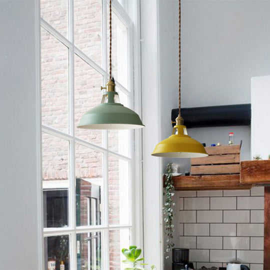 Factory Barn Pendant 1-Light Metal Ceiling Hanging Fixture for Dining Room