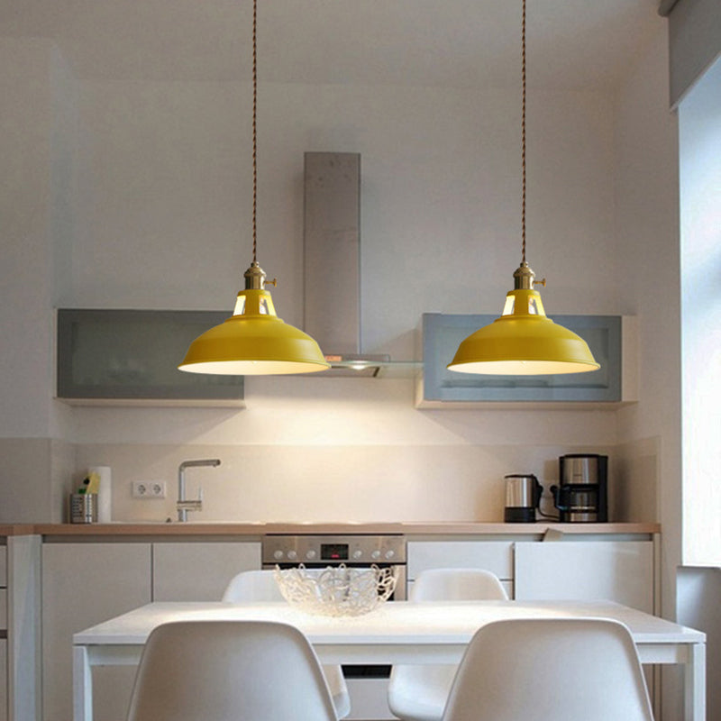 Factory Barn Pendant 1-Light Metal Ceiling Hanging Fixture for Dining Room