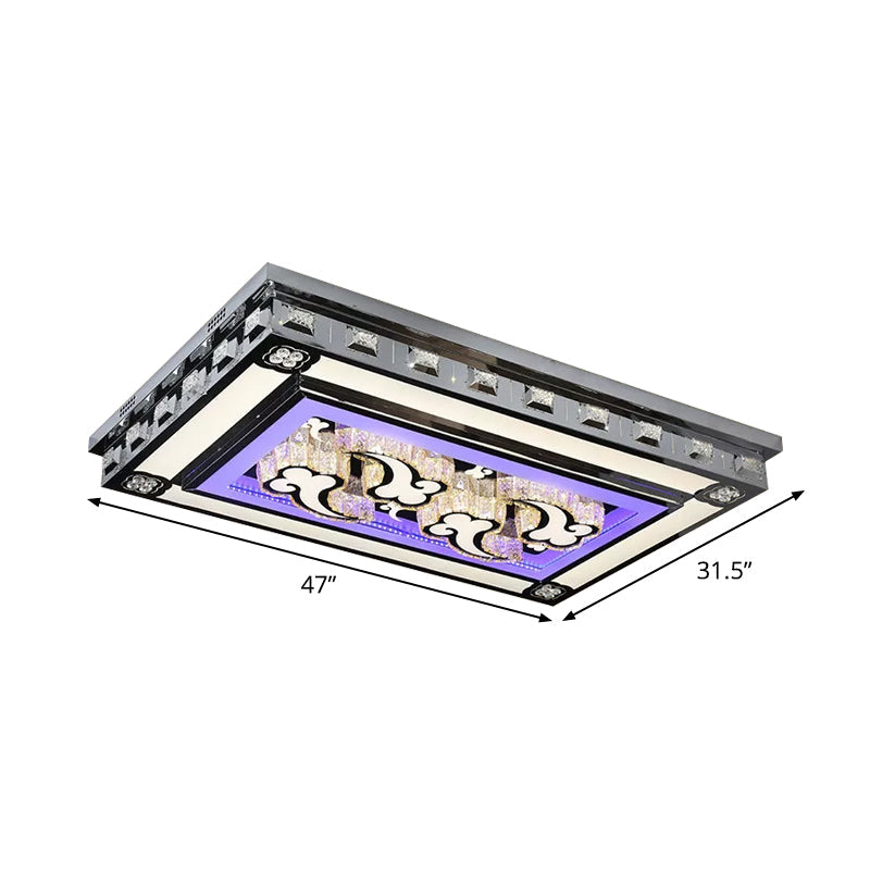 Simple LED Purple Crystal Flush Mount Ceiling Light: Ideal for Living Room Lighting