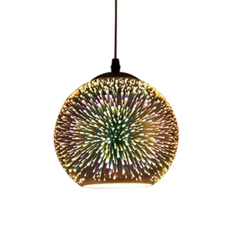 Gold Textured Glass Drop Lamp - Contemporary Pendant Lighting Fixture
