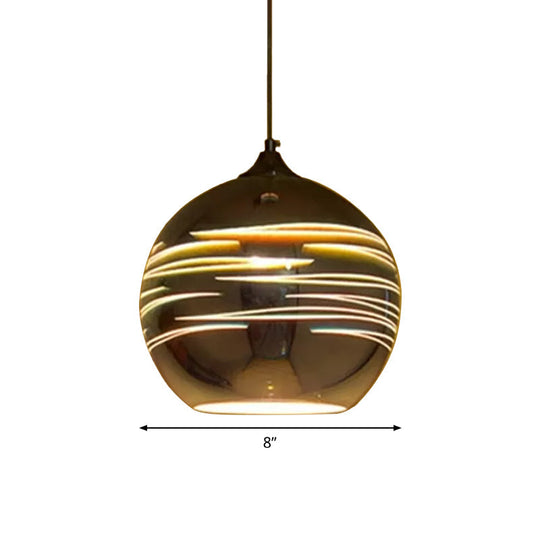 Gold Textured Glass Drop Lamp - Contemporary Pendant Lighting Fixture