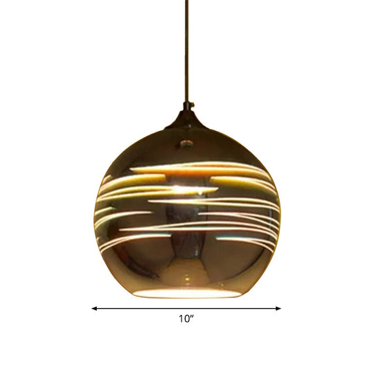 Gold Textured Glass Drop Lamp - Contemporary Pendant Lighting Fixture