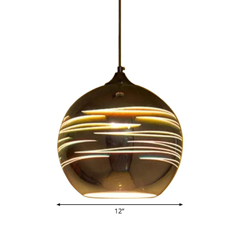 Gold Textured Glass Drop Lamp - Contemporary Pendant Lighting Fixture