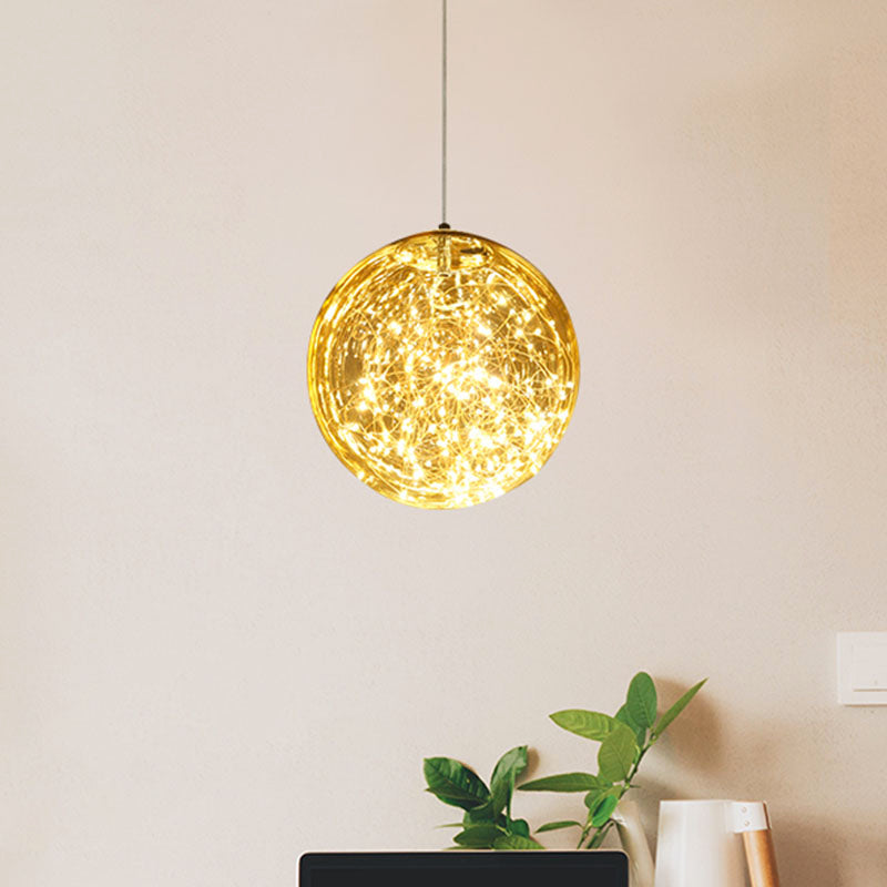 LED Kitchen Flush Mount Light - Stainless-Steel Starry Ceiling Lighting with Glass Shade