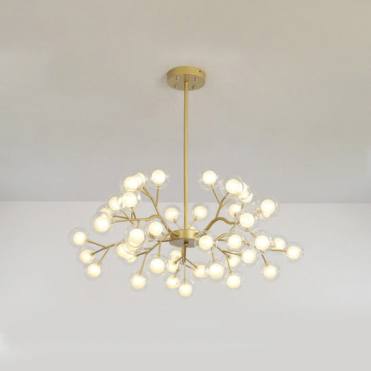 Branch-Like Wireframe LED Chandelier: Modern Metal Hanging Light for Living Room