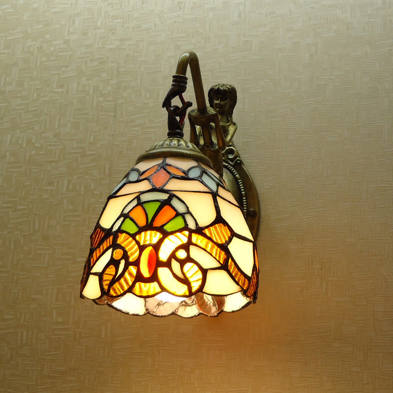 Victorian Hand Cut Glass Brass Wall Sconce - Elegant Dining Room Wall Light