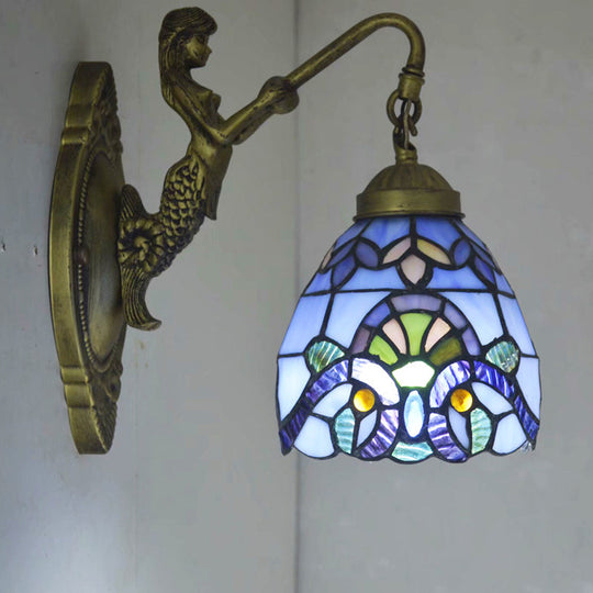 Victorian Hand Cut Glass Brass Wall Sconce - Elegant Dining Room Wall Light