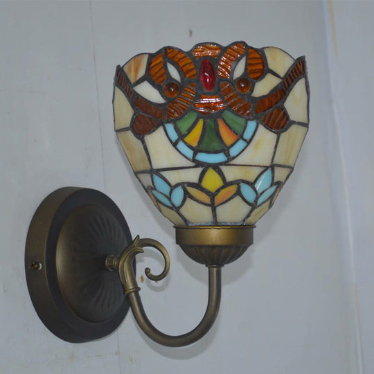Victorian Hand Cut Glass Brass Wall Sconce - Elegant Dining Room Wall Light