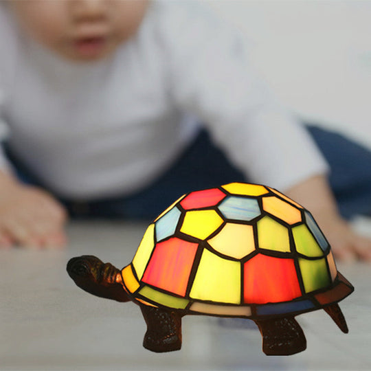 Adorable Turtle Table Lamp: Baroque Stained Glass Night Light for Kids Bedroom