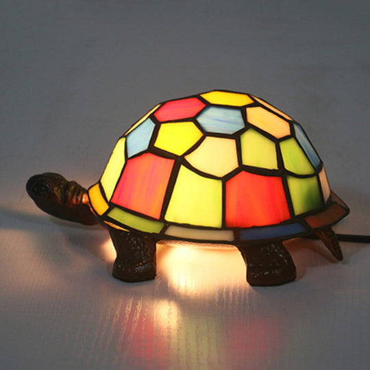 Adorable Turtle Table Lamp: Baroque Stained Glass Night Light for Kids Bedroom