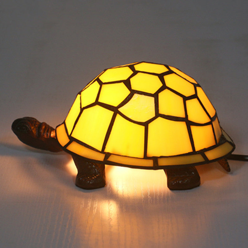Adorable Turtle Table Lamp: Baroque Stained Glass Night Light for Kids Bedroom