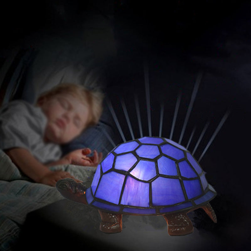 Adorable Turtle Table Lamp: Baroque Stained Glass Night Light for Kids Bedroom