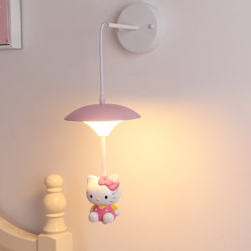 Cartoon-themed Mushroom Wall Light Fixture with Acrylic LED, Wall-mounted - White Shade for Kids' Room