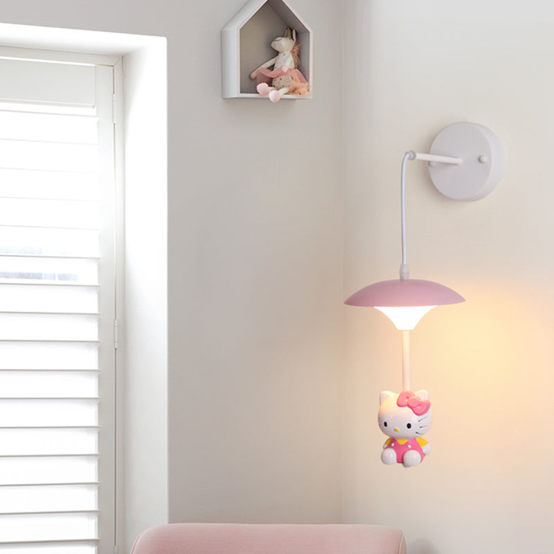 Cartoon-themed Mushroom Wall Light Fixture with Acrylic LED, Wall-mounted - White Shade for Kids' Room