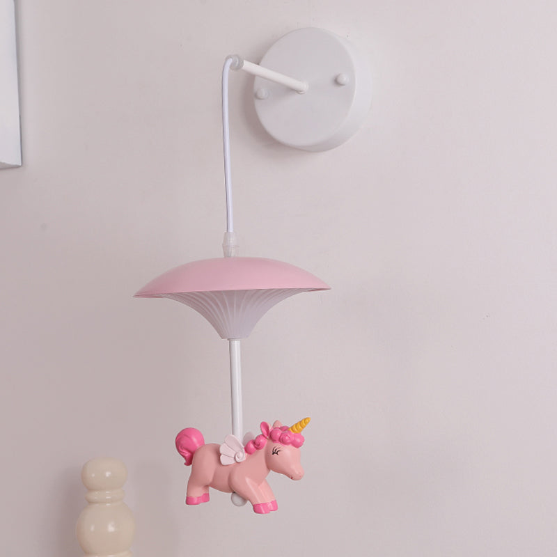 Cartoon-themed Mushroom Wall Light Fixture with Acrylic LED, Wall-mounted - White Shade for Kids' Room