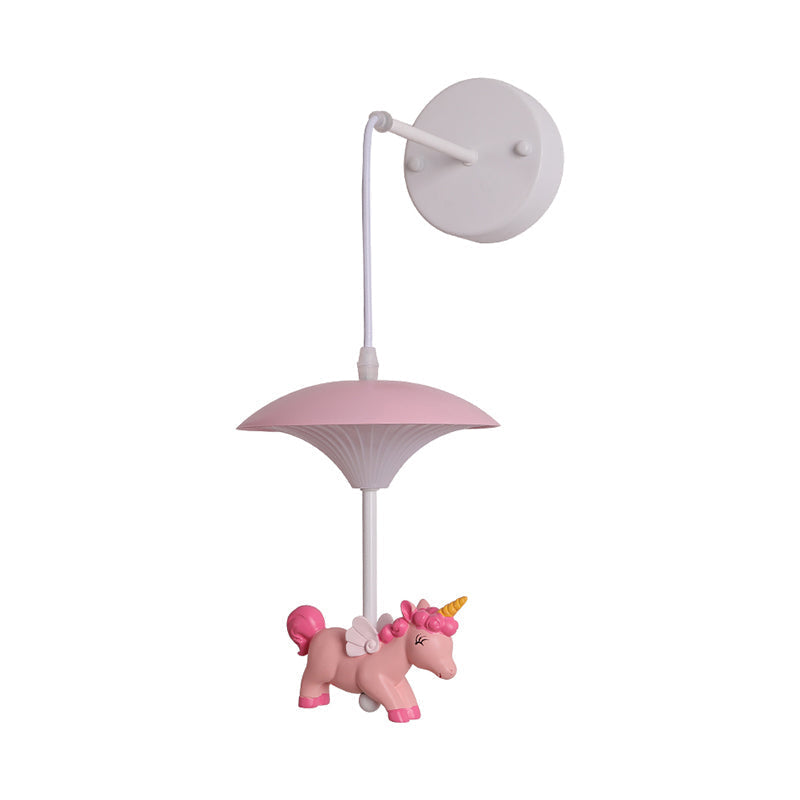Cartoon-themed Mushroom Wall Light Fixture with Acrylic LED, Wall-mounted - White Shade for Kids' Room