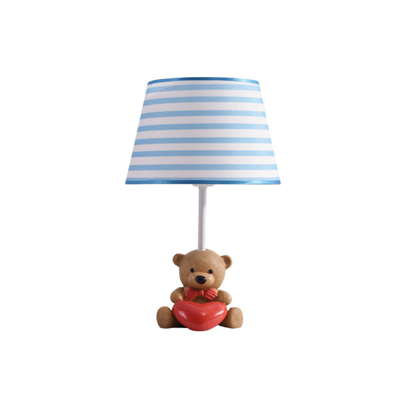 Nordic Empire Shade Table Lamp with Figurine Accent - Ideal for Bedroom Nightstands