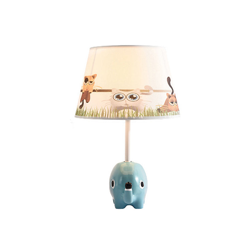 Nordic Empire Shade Table Lamp with Figurine Accent - Ideal for Bedroom Nightstands