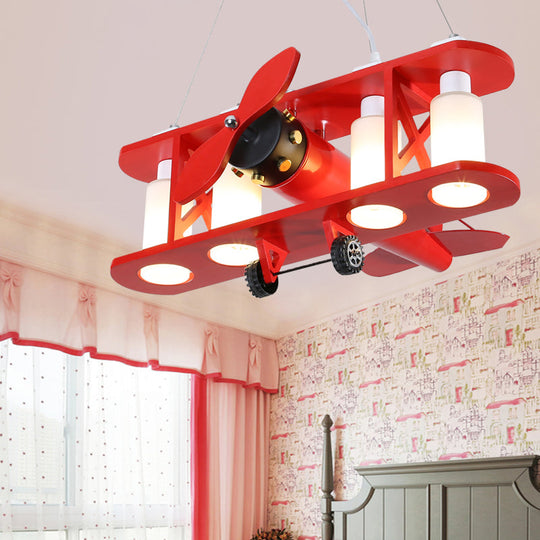 Glider Shape Pendant Light - Cool Metal Hanging Light with 4 Lights for Kindergarten and Cloth Shop