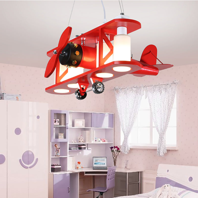 Glider Shape Pendant Light - Cool Metal Hanging Light with 4 Lights for Kindergarten and Cloth Shop