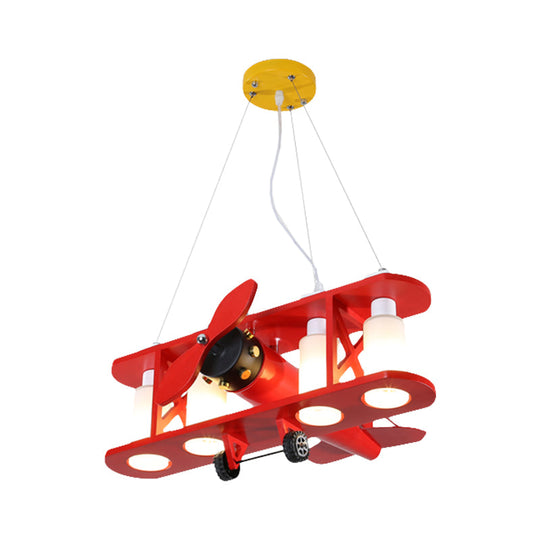 Glider Shape Pendant Light - Cool Metal Hanging Light with 4 Lights for Kindergarten and Cloth Shop