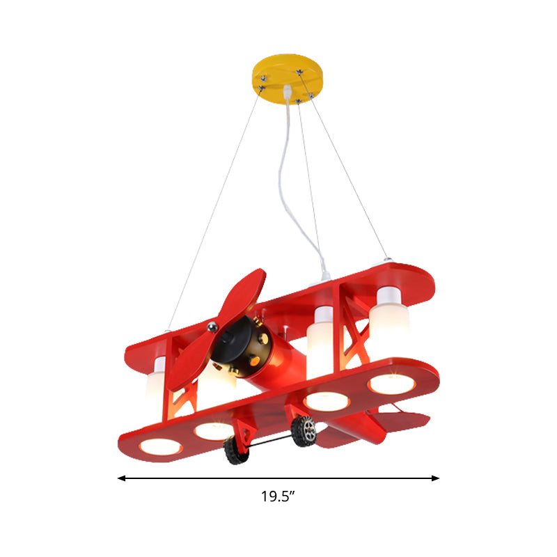 Glider Shape Pendant Light - Cool Metal Hanging Light with 4 Lights for Kindergarten and Cloth Shop