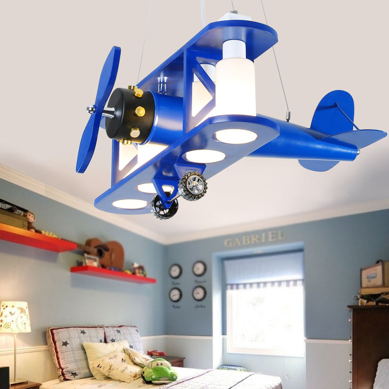 Glider Shape Pendant Light - Cool Metal Hanging Light with 4 Lights for Kindergarten and Cloth Shop