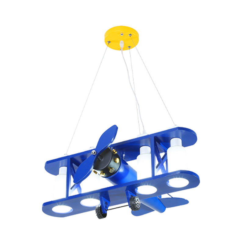 Glider Shape Pendant Light - Cool Metal Hanging Light with 4 Lights for Kindergarten and Cloth Shop