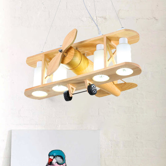 Glider Shape Pendant Light - Cool Metal Hanging Light with 4 Lights for Kindergarten and Cloth Shop