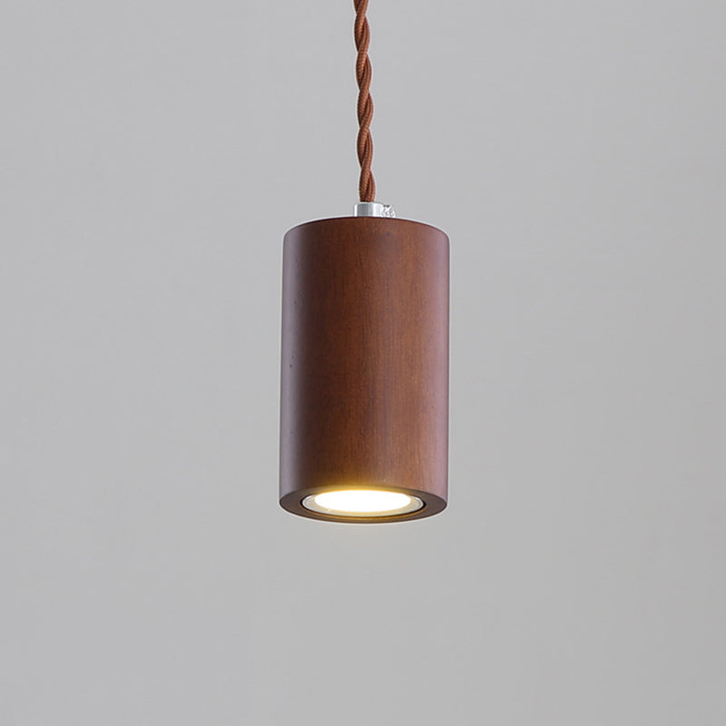 Sleek Geometric Wooden LED Ceiling Pendant Light in Beige - Perfect for Kitchen Suspension