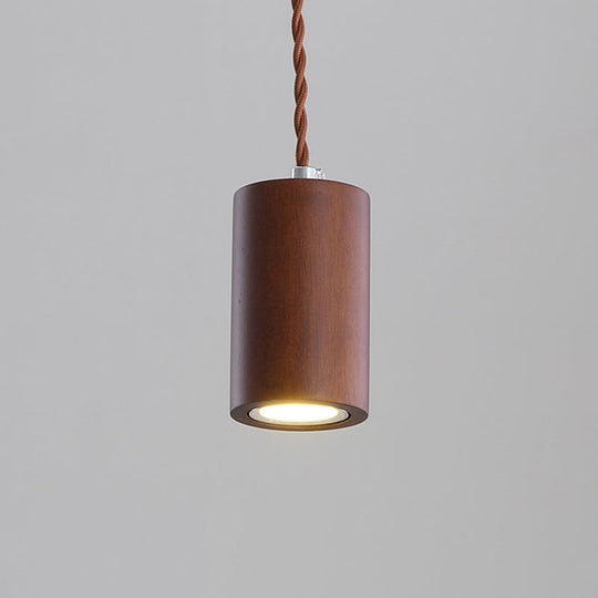 Sleek Geometric Wooden LED Ceiling Pendant Light in Beige - Perfect for Kitchen Suspension