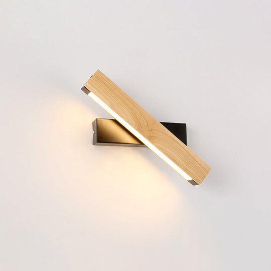 Modern Wooden Rotatable LED Bedroom Sconce Light Fixture