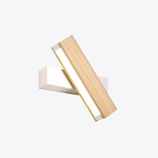 Modern Wooden Rotatable LED Bedroom Sconce Light Fixture