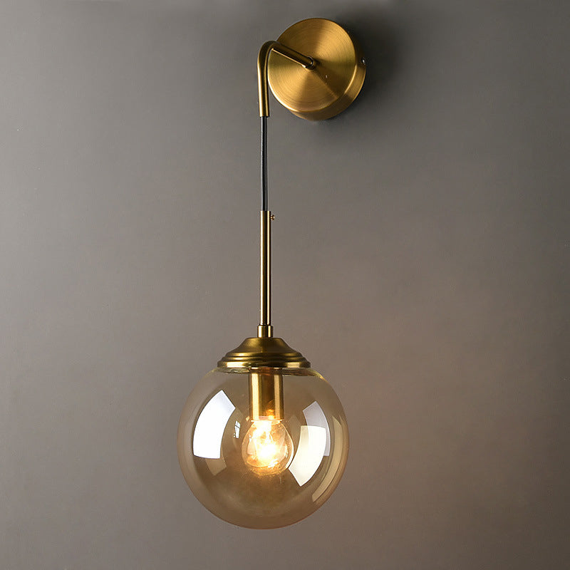 Modern 1-Head Globe Wall Light in Gold - Perfect for Bedrooms