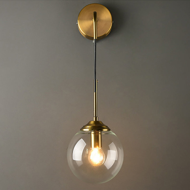 Modern 1-Head Globe Wall Light in Gold - Perfect for Bedrooms