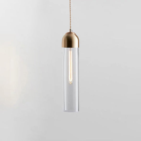 Modern Tubular Pendant Light - Sleek Glass Dining Room Lamp