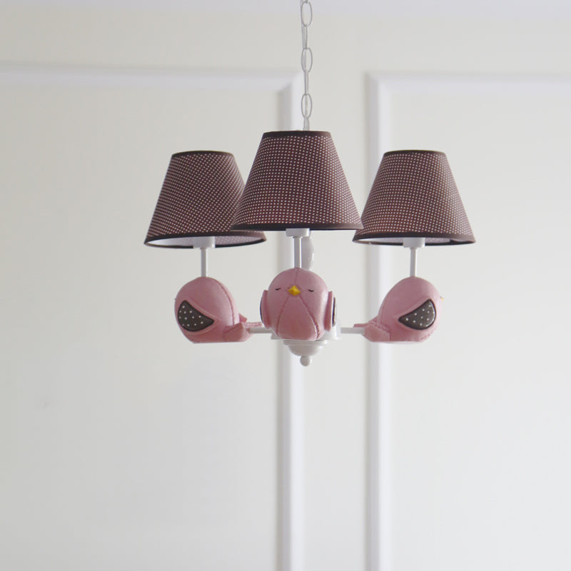 Macaron Colored Bird Chandelier: Resin Pendant Light for Kid's Bedroom