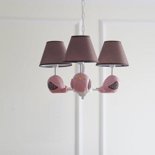 Macaron Colored Bird Chandelier: Resin Pendant Light for Kid's Bedroom