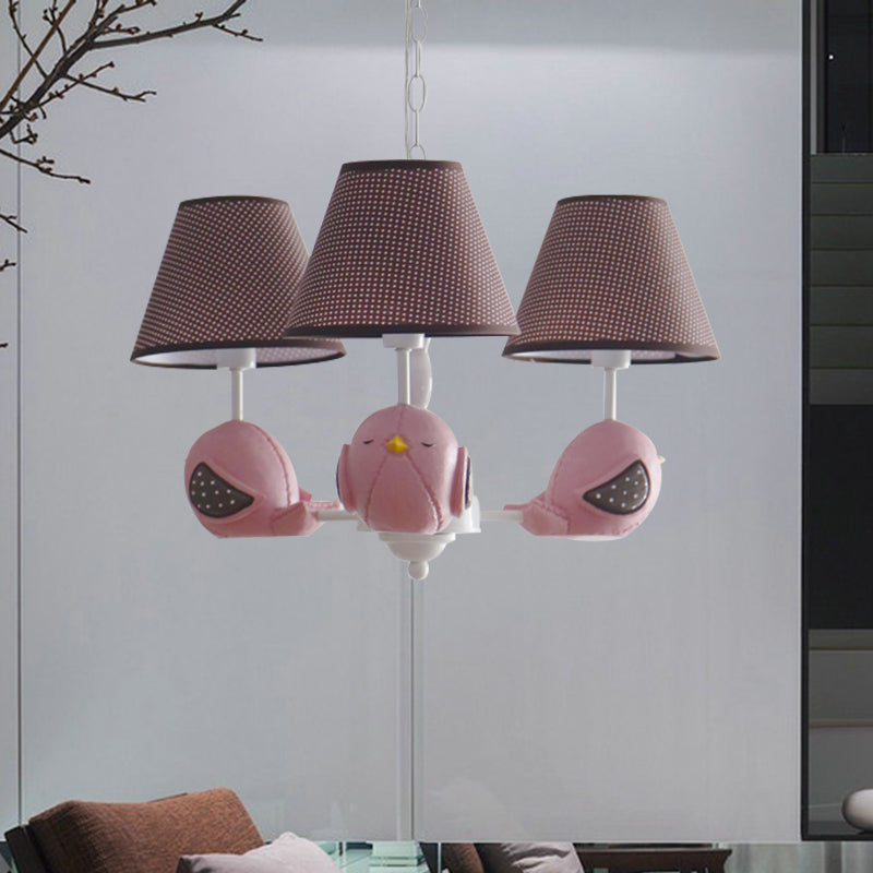 Macaron Colored Bird Chandelier: Resin Pendant Light for Kid's Bedroom