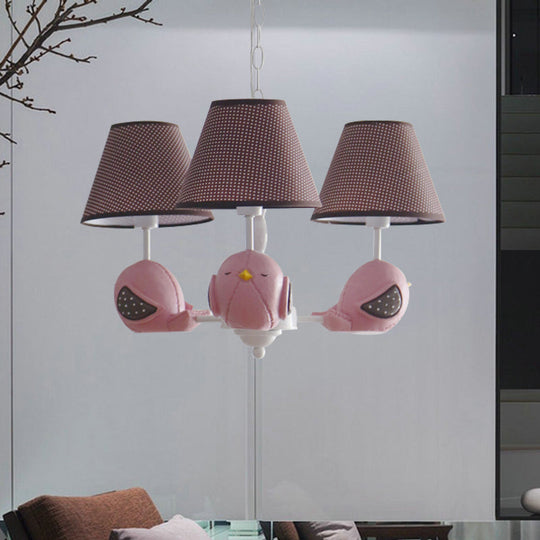 Macaron Colored Bird Chandelier: Resin Pendant Light for Kid's Bedroom