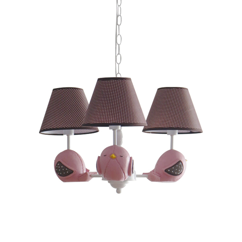 Macaron Colored Bird Chandelier: Resin Pendant Light for Kid's Bedroom