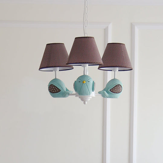 Macaron Colored Bird Chandelier: Resin Pendant Light for Kid's Bedroom
