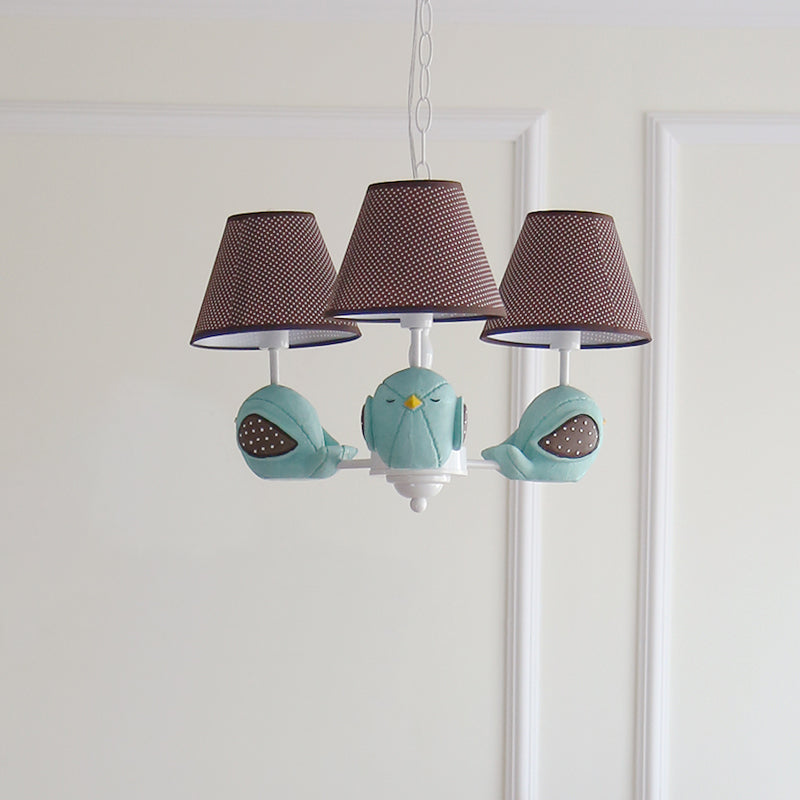 Macaron Colored Bird Chandelier: Resin Pendant Light for Kid's Bedroom