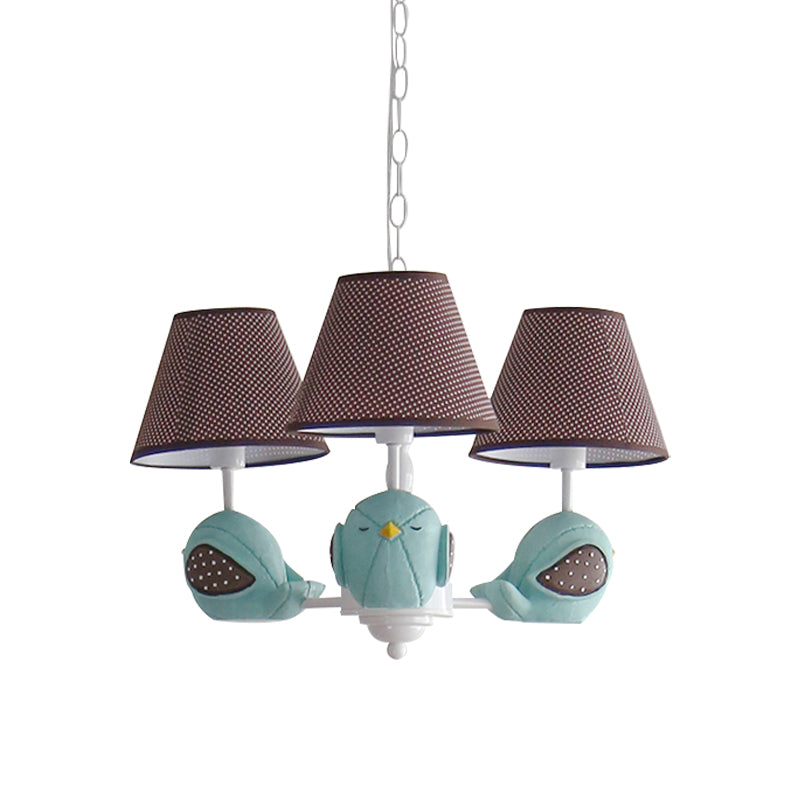 Macaron Colored Bird Chandelier: Resin Pendant Light for Kid's Bedroom