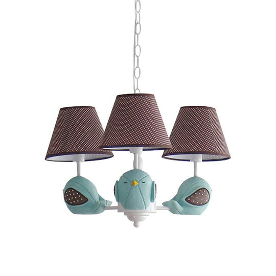 Macaron Colored Bird Chandelier: Resin Pendant Light for Kid's Bedroom