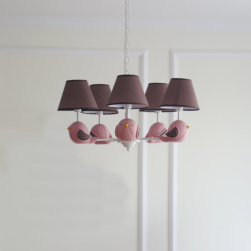 Macaron Colored Bird Chandelier: Resin Pendant Light for Kid's Bedroom