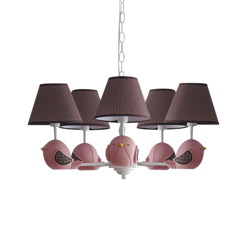 Macaron Colored Bird Chandelier: Resin Pendant Light for Kid's Bedroom